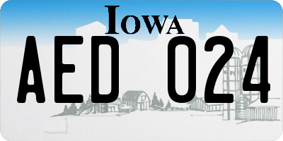 IA license plate AED024
