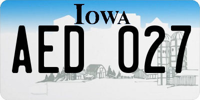 IA license plate AED027
