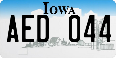 IA license plate AED044