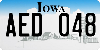 IA license plate AED048