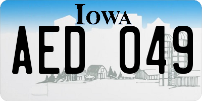 IA license plate AED049