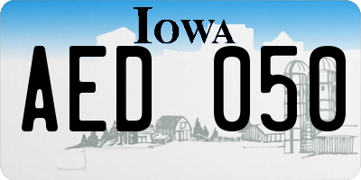 IA license plate AED050
