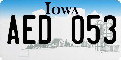 IA license plate AED053