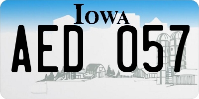 IA license plate AED057