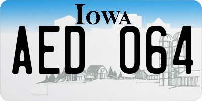 IA license plate AED064