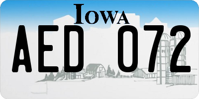 IA license plate AED072