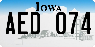 IA license plate AED074
