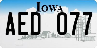 IA license plate AED077