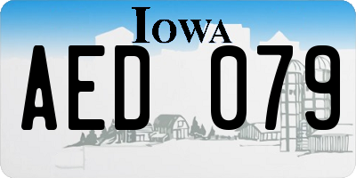 IA license plate AED079