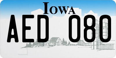 IA license plate AED080
