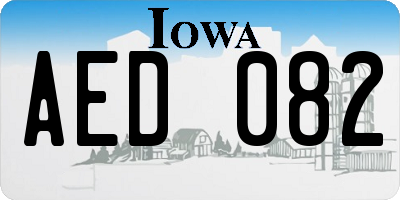 IA license plate AED082