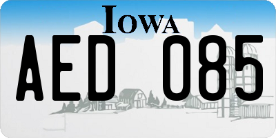 IA license plate AED085