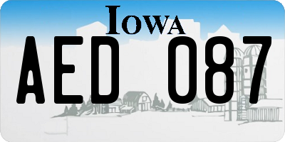 IA license plate AED087