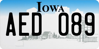 IA license plate AED089