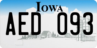 IA license plate AED093