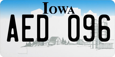IA license plate AED096
