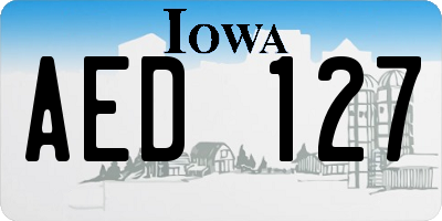 IA license plate AED127