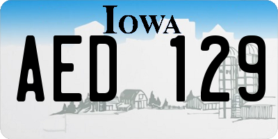 IA license plate AED129
