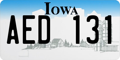 IA license plate AED131