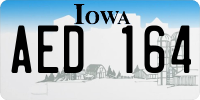 IA license plate AED164
