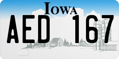 IA license plate AED167