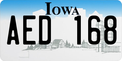 IA license plate AED168