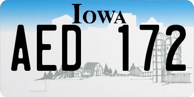 IA license plate AED172