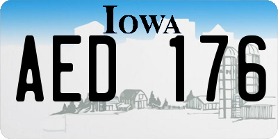 IA license plate AED176