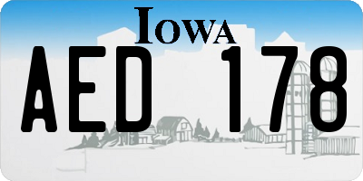 IA license plate AED178