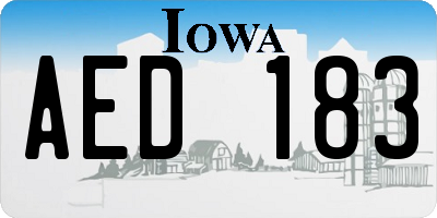 IA license plate AED183
