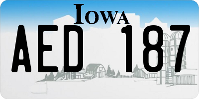 IA license plate AED187