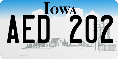 IA license plate AED202