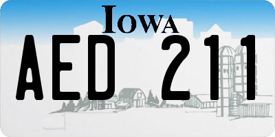 IA license plate AED211