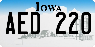 IA license plate AED220