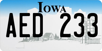 IA license plate AED233