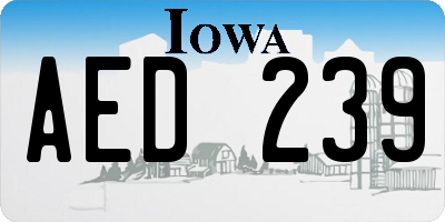 IA license plate AED239