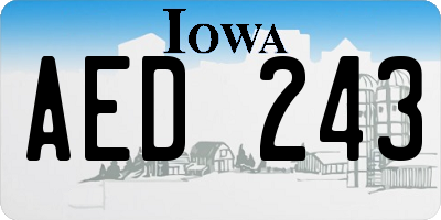 IA license plate AED243