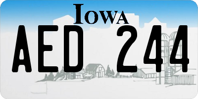 IA license plate AED244
