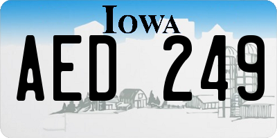 IA license plate AED249