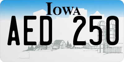 IA license plate AED250