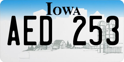 IA license plate AED253