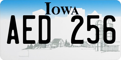 IA license plate AED256