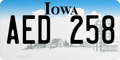 IA license plate AED258