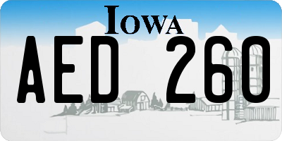 IA license plate AED260