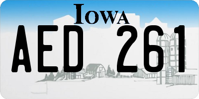 IA license plate AED261