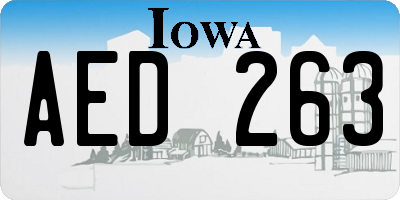 IA license plate AED263
