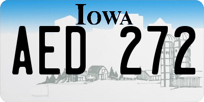 IA license plate AED272