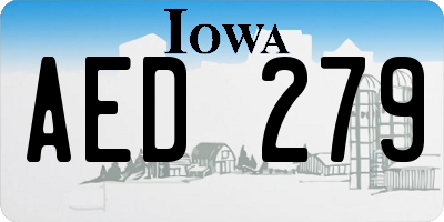 IA license plate AED279