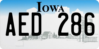 IA license plate AED286