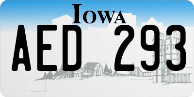 IA license plate AED293